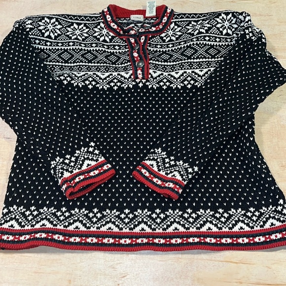 L.L. Bean Sweaters - VTG L.L. Bean Nordic cotton heavy winter ski sweater Large